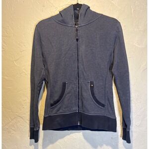 Pact Organic Women Navy Blue Full Zip Hoodie Small Organic Cotton